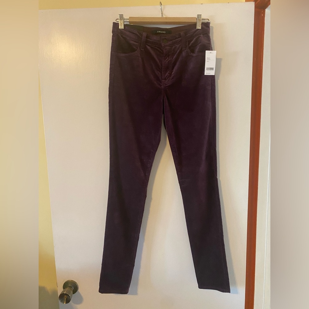 J Brand Women's Deep Purple Velvet Skinny Jeans
